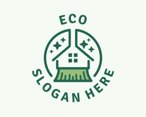 House Broom Cleaning Logo