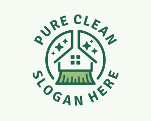 House Broom Cleaning logo design