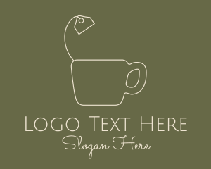 Teahouse - Teabag Mug Outline logo design