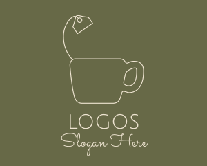 Teahouse - Teabag Mug Outline logo design