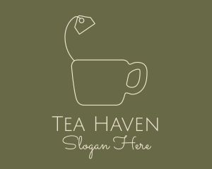 Teabag Mug Outline logo design