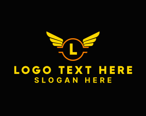 Cargo Ship - Courier Delivery Wings logo design