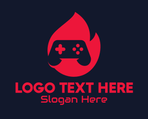 Gamer Youtuber - Red Hot Game Controller logo design