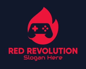 Red Hot Game Controller logo design