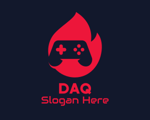 Fire - Red Hot Game Controller logo design