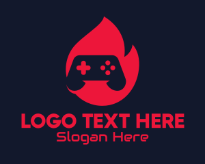 Gamer - Red Hot Game Controller logo design