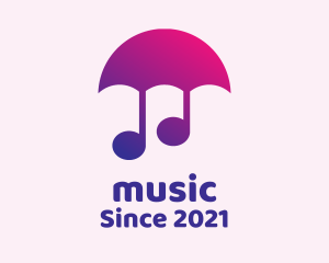 Umbrella Music Note  logo design