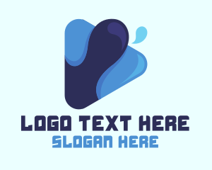 Youtube Vlogger - Blue Water Media Player logo design