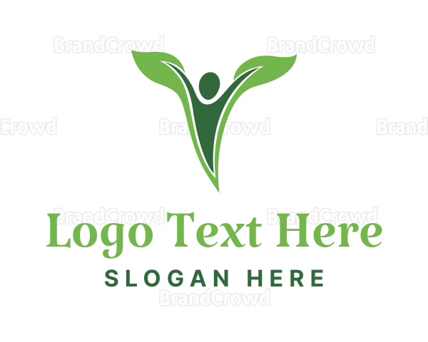 Healthy Lifestyle Human Plant Logo