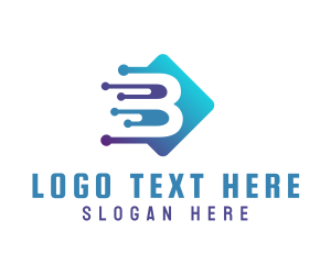 Mobile App - Modern Tech Letter B logo design