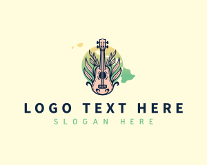 Hawaii - Floral Ukulele Hawaii logo design