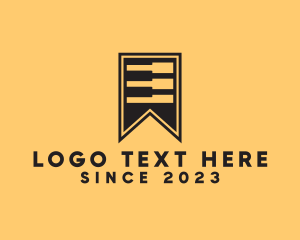Keyboard - Piano Flag Bookmark logo design