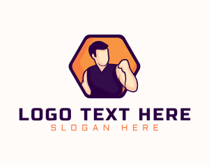 Tradesman - Combat Fighter Man logo design