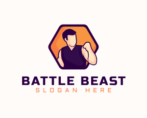 Fighter - Combat Fighter Man logo design