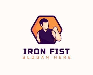 Combat Fighter Man logo design