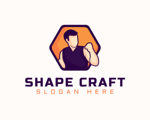 Figure - Combat Fighter Man logo design