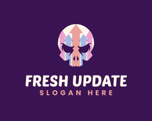 Update - Skull Upward Arrow logo design