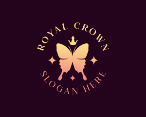 Crown Monarch Butterfly logo design