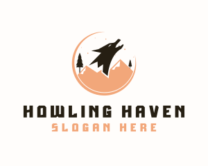 Howling Mountain Wolf  logo design