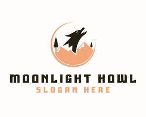 Howling Mountain Wolf  logo design