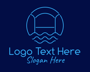 Lifeguard - Blue Minimalist Pool Waves logo design