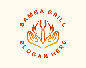 Fork Fire Grill logo design