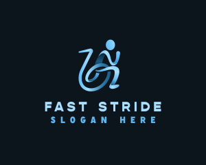 Run - Run Person Wheelchair logo design