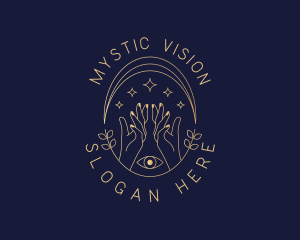 Fortune Teller - Hand Fortune Lineart logo design