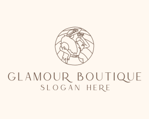 Glamour - Fashionable Woman Wine logo design