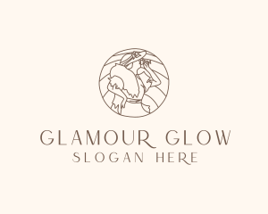 Glamour - Fashionable Woman Wine logo design