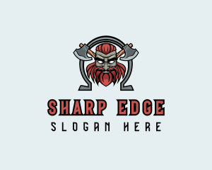 Viking Warrior Axe logo design