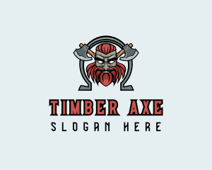 Viking Warrior Axe logo design