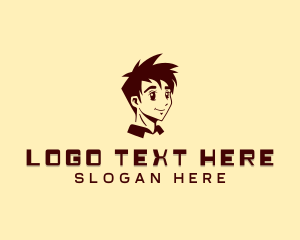 Animanga - Anime Japanese Boy logo design