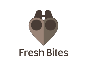 Brown Heart Binoculars logo design