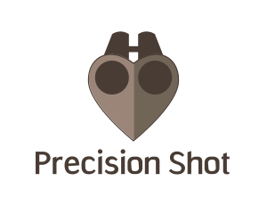 Rifle - Brown Heart Binoculars logo design