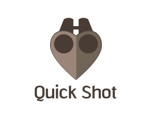 Shot - Brown Heart Binoculars logo design