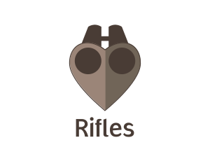 Brown Heart Binoculars logo design