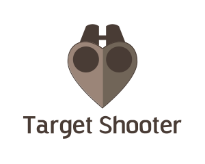 Shooter - Brown Heart Binoculars logo design