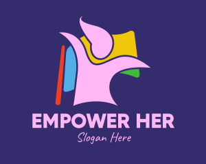 Feminist - Colorful Lady Flag logo design