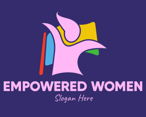 Colorful Lady Flag  logo design