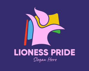 Colorful Lady Flag  logo design