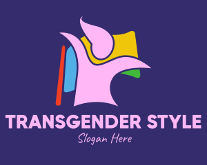 Colorful Lady Flag  logo design