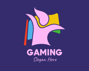 Social - Colorful Lady Flag logo design