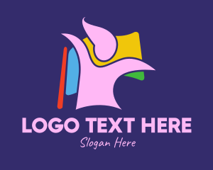 Girl - Colorful Lady Flag logo design
