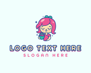 Ice Cream - Sundae Dessert Girl logo design