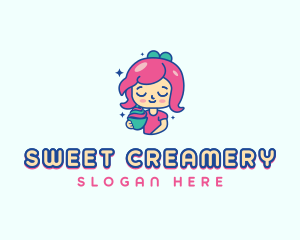 Sundae Dessert Girl logo design