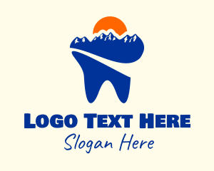 Mountain Range - Mountain Dental Tooth logo design