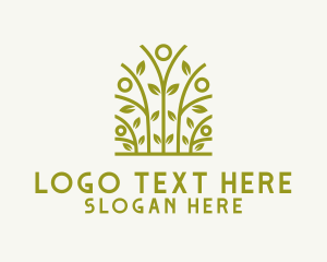 Human - Natural Leaves Gardening logo design