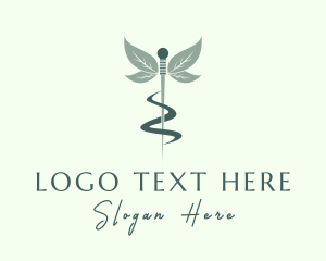 TCM - Medical Acupuncture Leaf logo design