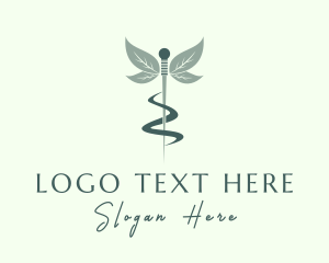 Herbal - Medical Acupuncture Leaf logo design